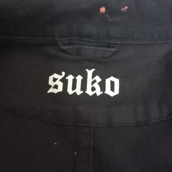 Black Tye Dye Suko Jean Jacket Sz Medium - Picture 7 of 9